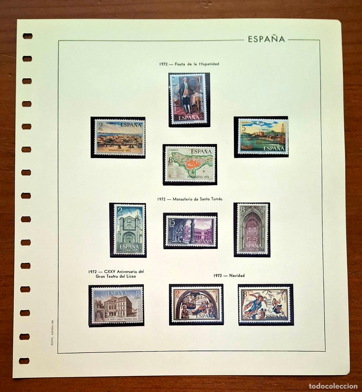 Sellos: Hoja Edifil a&ntilde;o 1972 con sellos nuevos MNH **