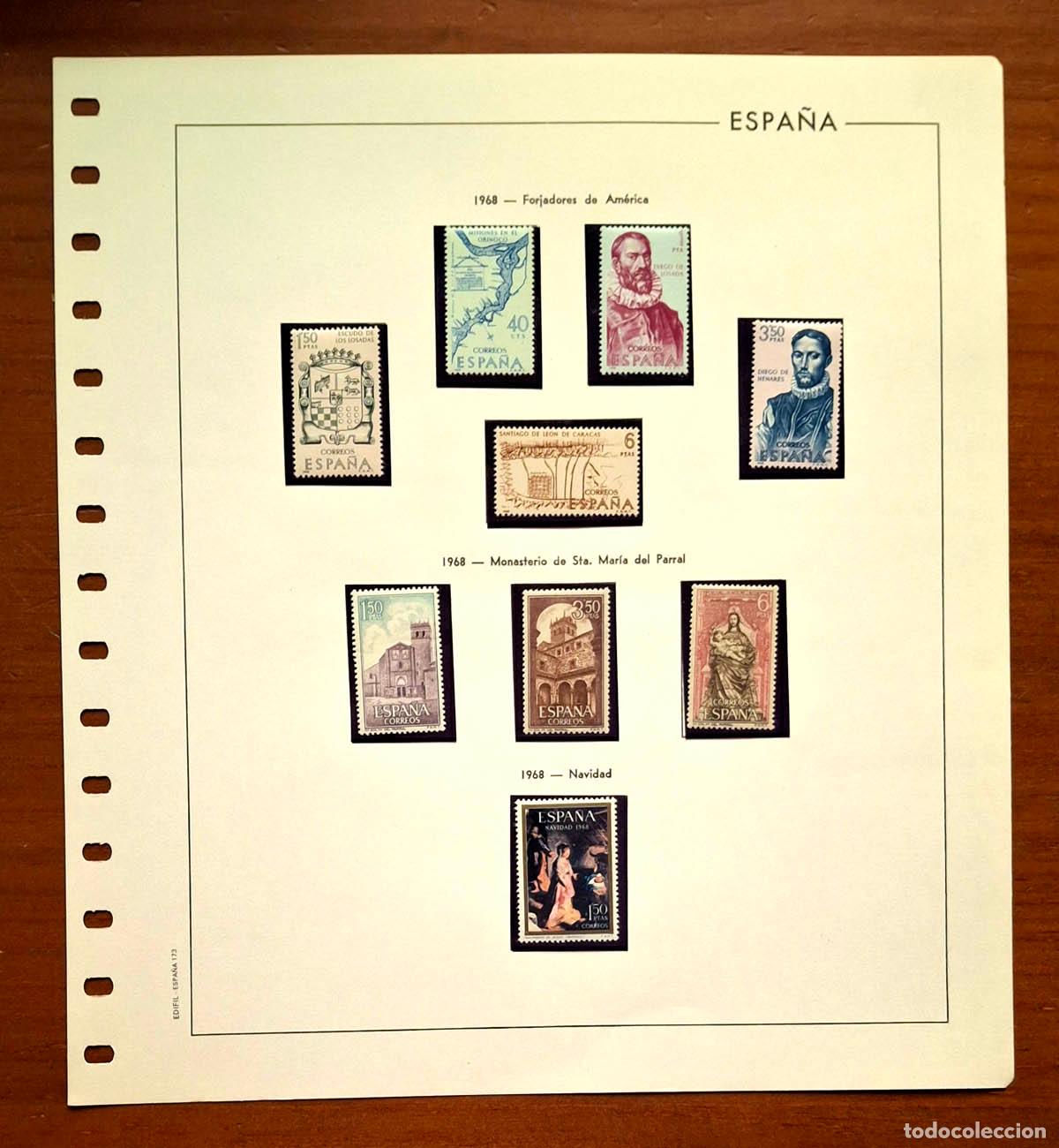 Sellos: Hoja Edifil a&ntilde;o 1968 con sellos nuevos MNH **