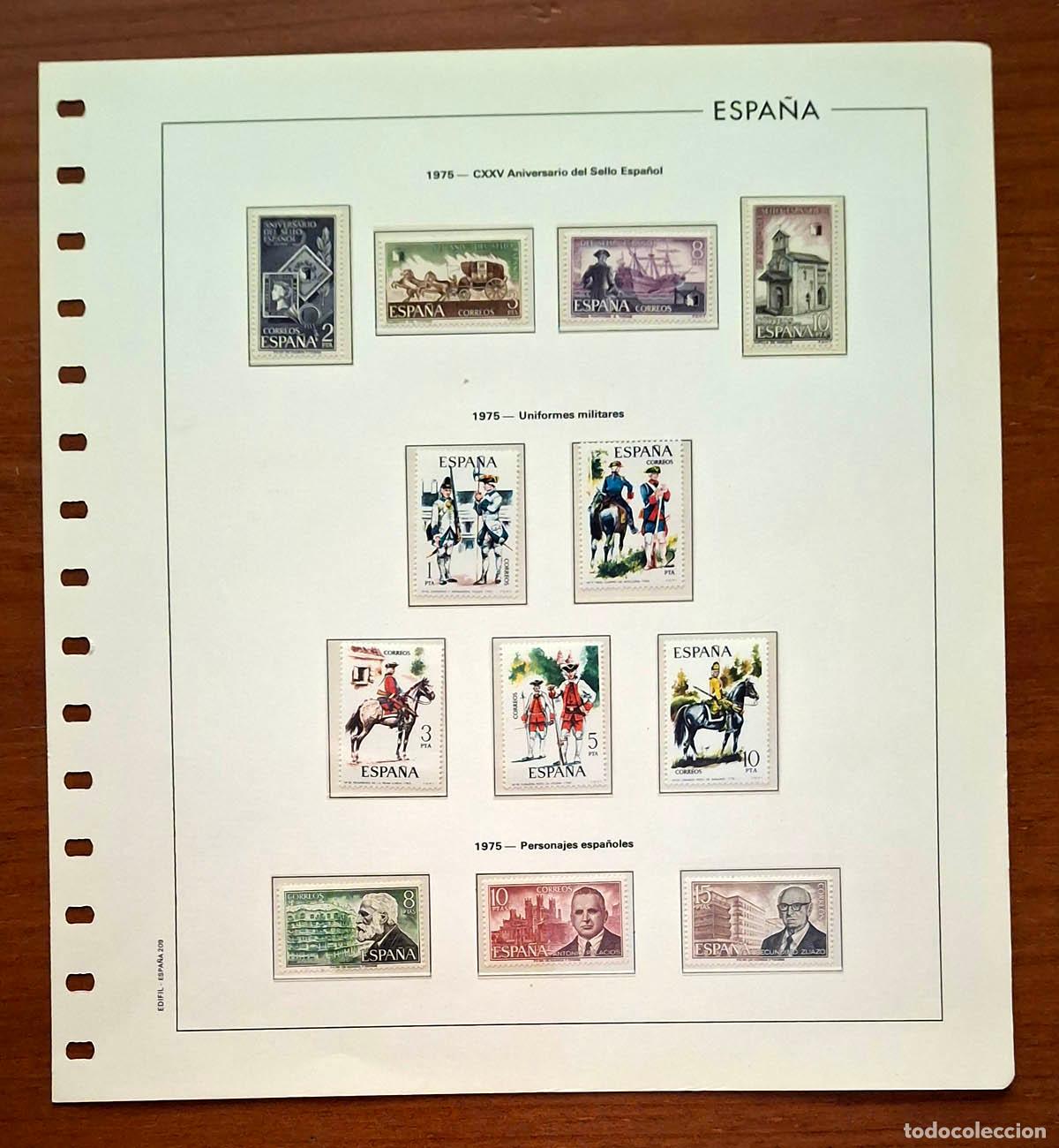 Sellos: Hoja Edifil a&ntilde;o 1975 con sellos nuevos MNH **