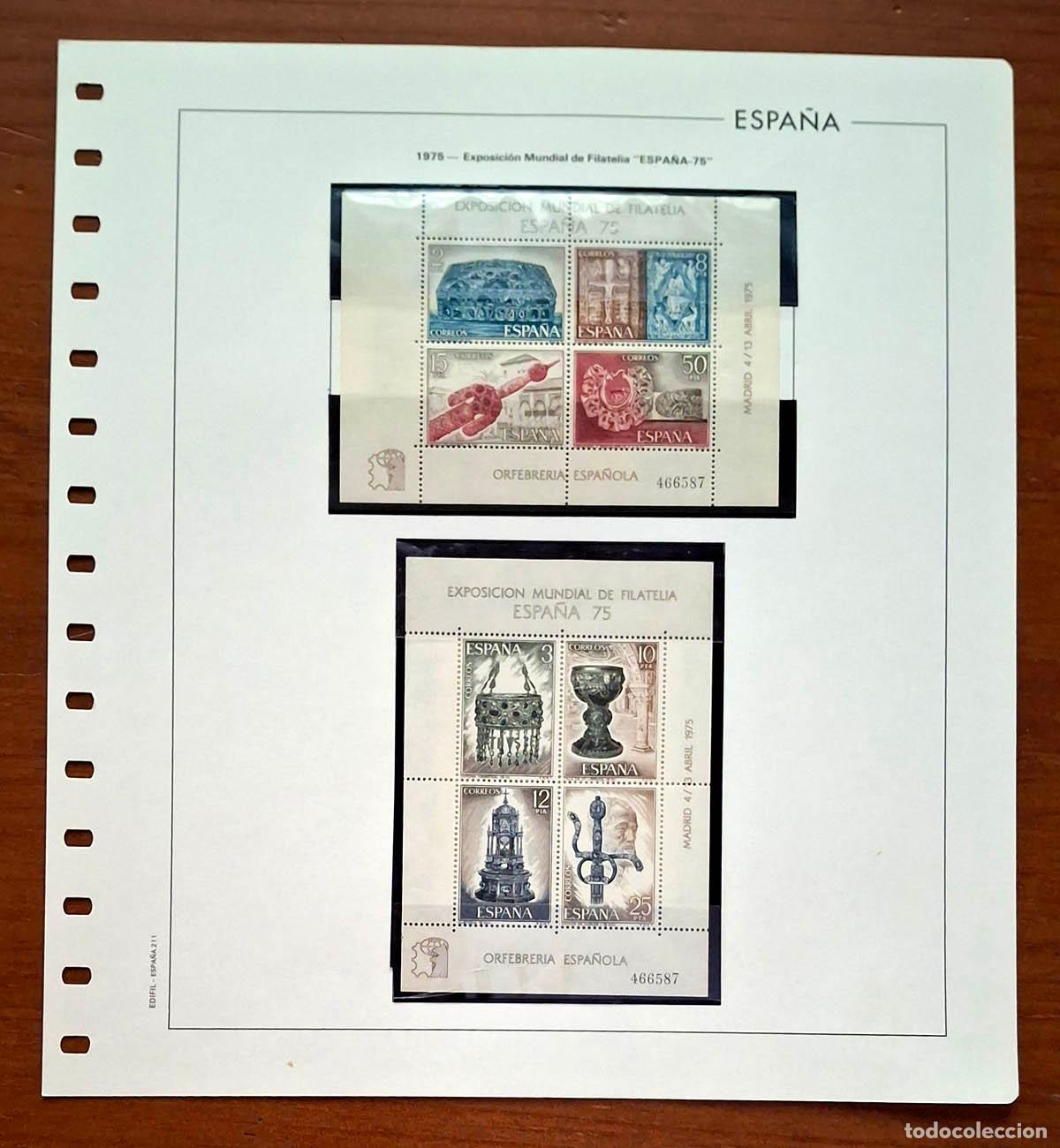 Sellos: Hoja Edifil a&ntilde;o 1975 con sellos nuevos MNH **