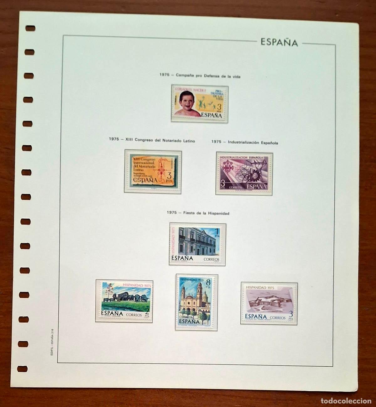 Sellos: Hoja Edifil a&ntilde;o 1975 con sellos nuevos MNH **