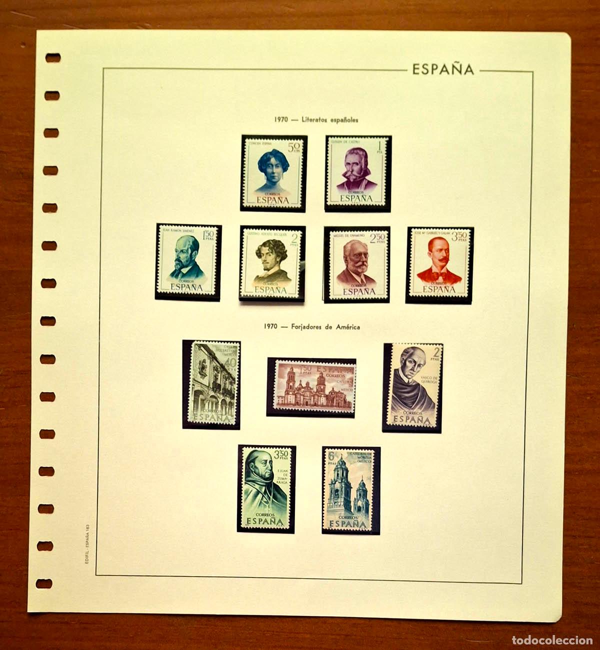 Sellos: Hoja Edifil a&ntilde;o 1970 con sellos nuevos MNH **
