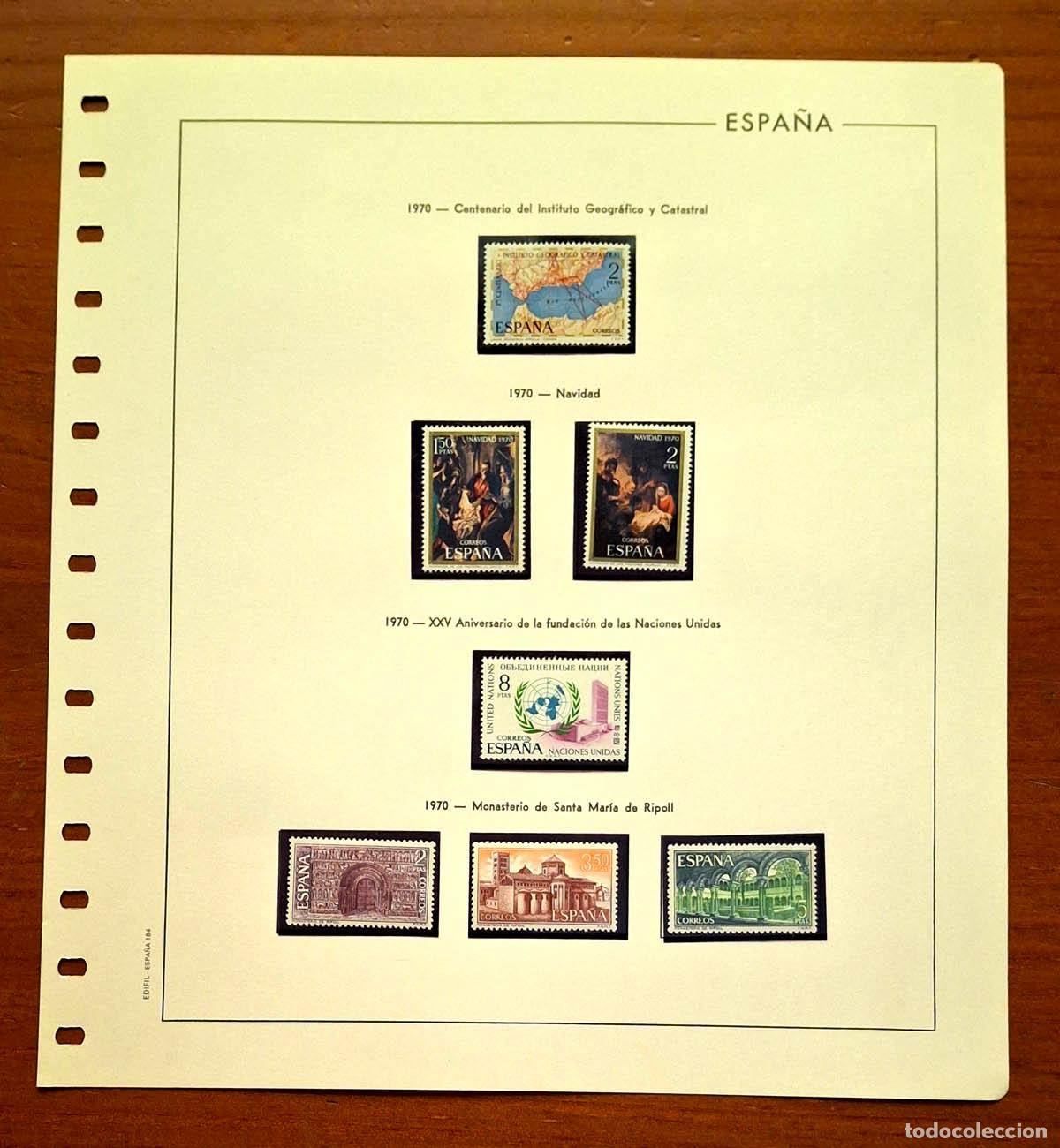 Sellos: Hoja Edifil a&ntilde;o 1970 con sellos nuevos MNH **