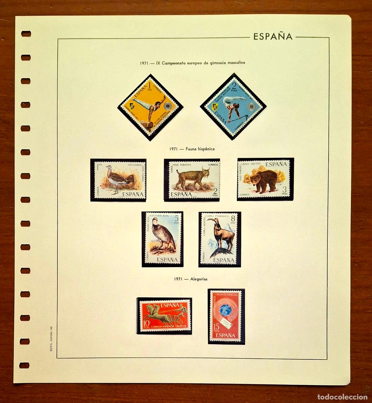 Sellos: Hoja Edifil a&ntilde;o 1971 con sellos nuevos MNH **