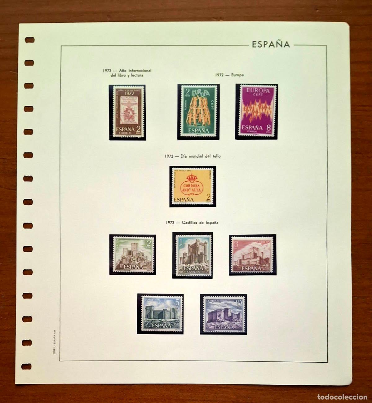 Sellos: Hoja Edifil a&ntilde;o 1972 con sellos nuevos MNH **