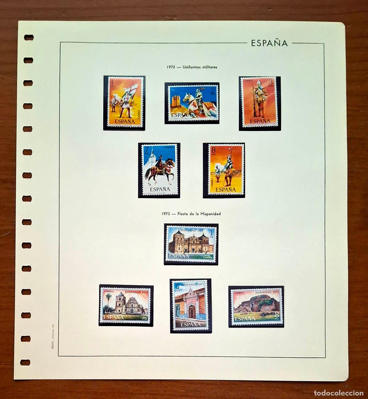 Sellos: Hoja Edifil a&ntilde;o 1973 con sellos nuevos MNH **