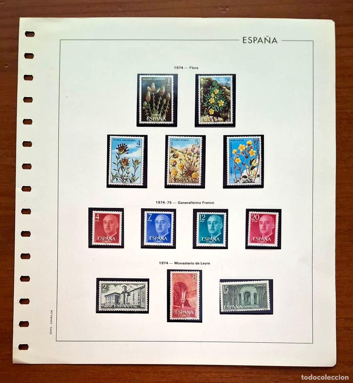 Sellos: Hoja Edifil a&ntilde;o 1974 con sellos nuevos MNH **