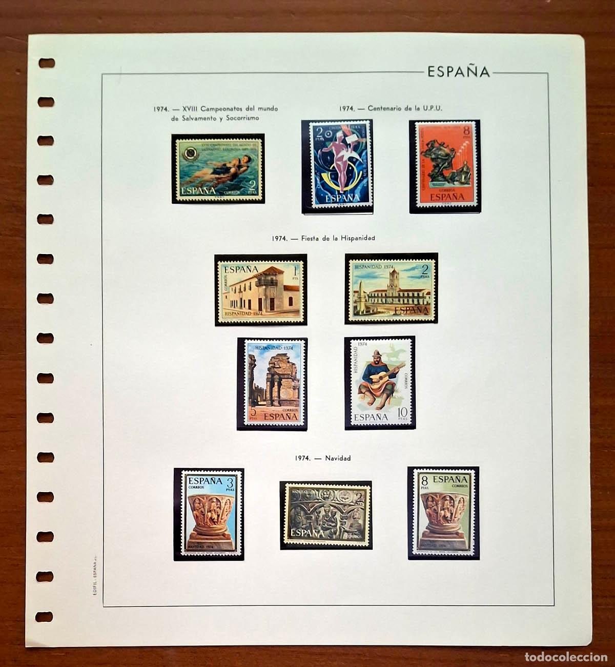 Sellos: Hoja Edifil a&ntilde;o 1974 con sellos nuevos MNH **
