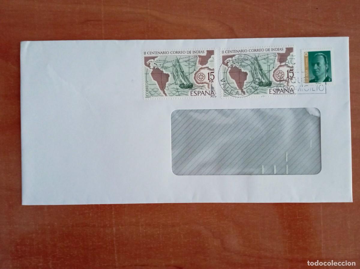 Sellos: SOBRE CON SELLOS II CENTENARIO CORREO DE INDIAS, MATASELLADOS