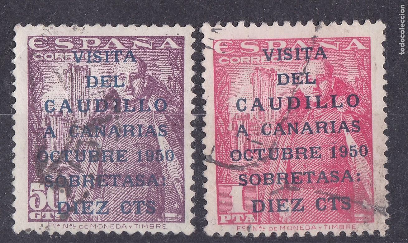 Sellos: SS6 -Visita FRANCO a CANARIAS Edifil 1088/89 Usados . LUJO