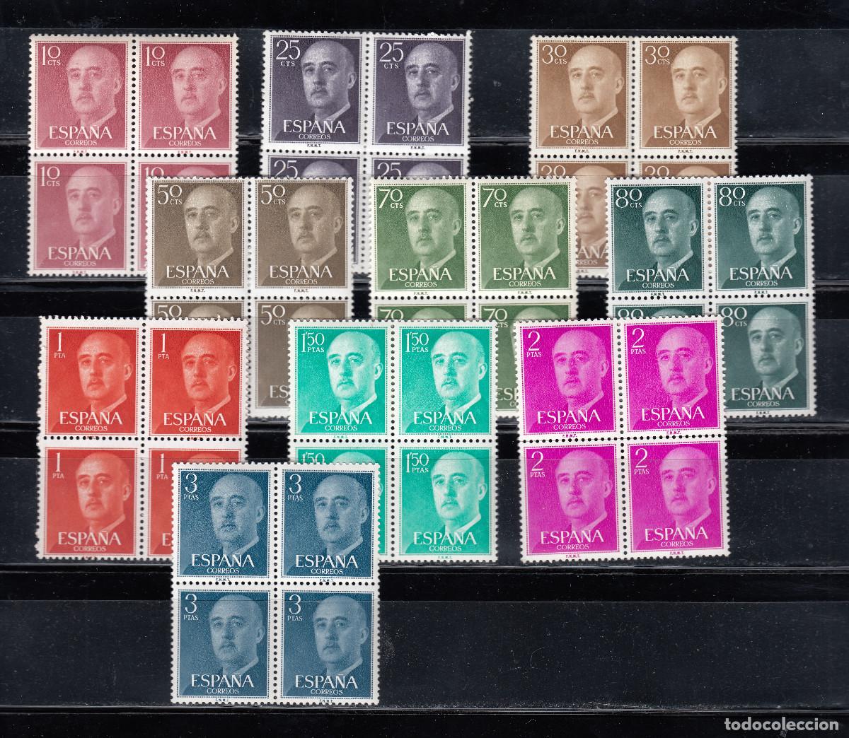Sellos: 1955 EDIFIL 1143/63** BLOQUE DE CUATRO NUEVOS SIN CHARNELA. LOS DE LA FOTO
