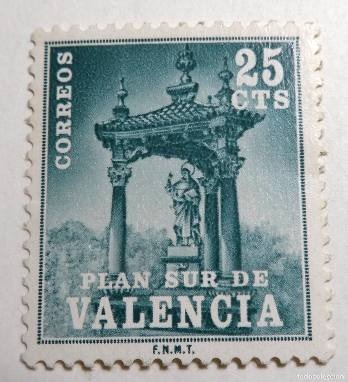 Sellos: Sello postal 25 c&eacute;ntimos 1971 ,Plan Sur de Valencia - Foto 1