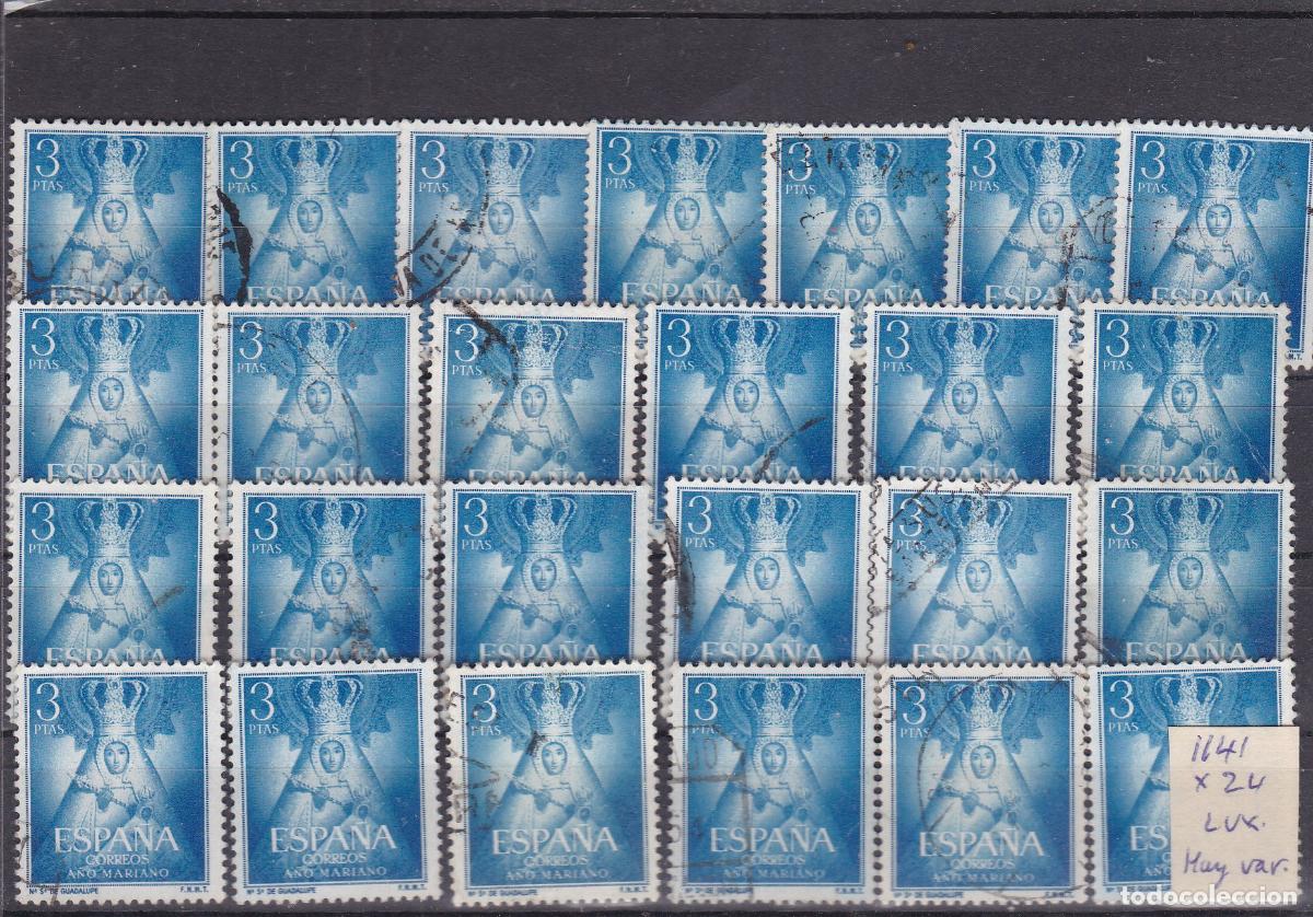 Sellos: FC4-54-Virgen Guadalupe Edifil 1141 x 25 Sellos Usados. LUJO