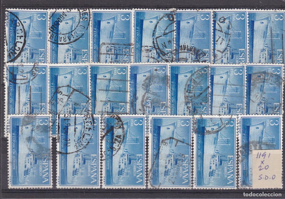 Sellos: FC4-56- Exposici&oacute;n Flotante Edifil 1191 x 20 Sellos Usados. Buena Calidad General
