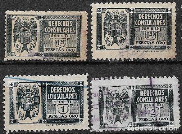 Sellos: FISCALES, Derechos Consulares 1949 ALEMANY n&ordm; 163 a 166 (o)