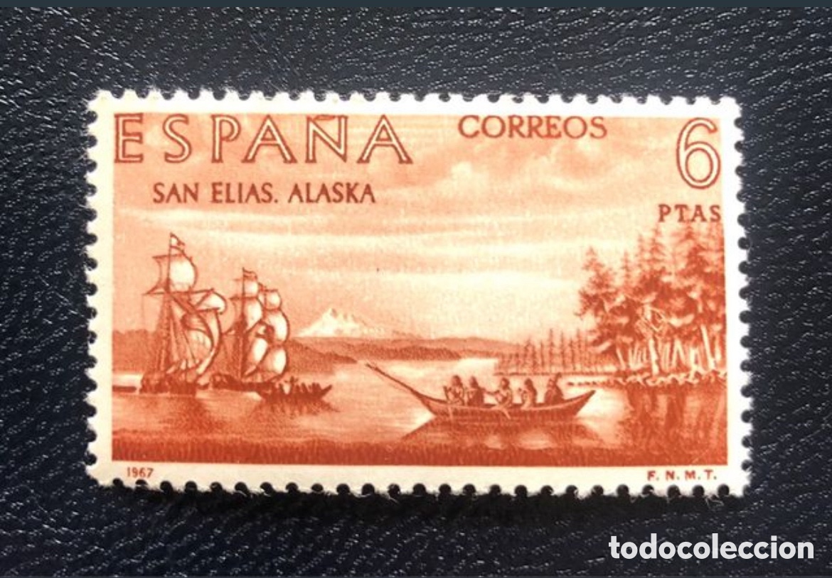 Sellos: Bonito sello conquista Alaska Reino de Espa&ntilde;a 1790