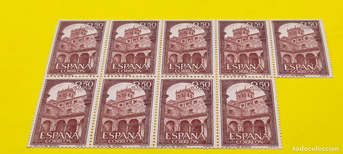 Sellos: Espa&ntilde;a 1968. Edifil 1895. Monasterio Santa Mar&iacute;a del Parral. Claustro. Nuevos. Bloque de 9