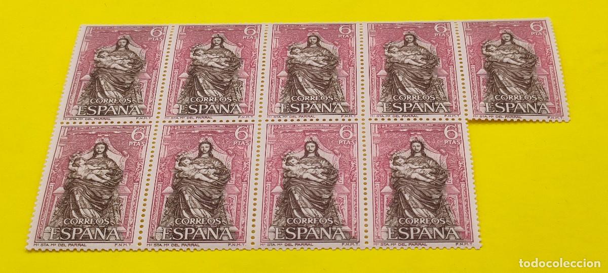 Sellos: Espa&ntilde;a 1968. Edifil 1896. Monasterio Santa Mar&iacute;a del Parral. Virgen y Ni&ntilde;o. Nuevos. Bloque de 9