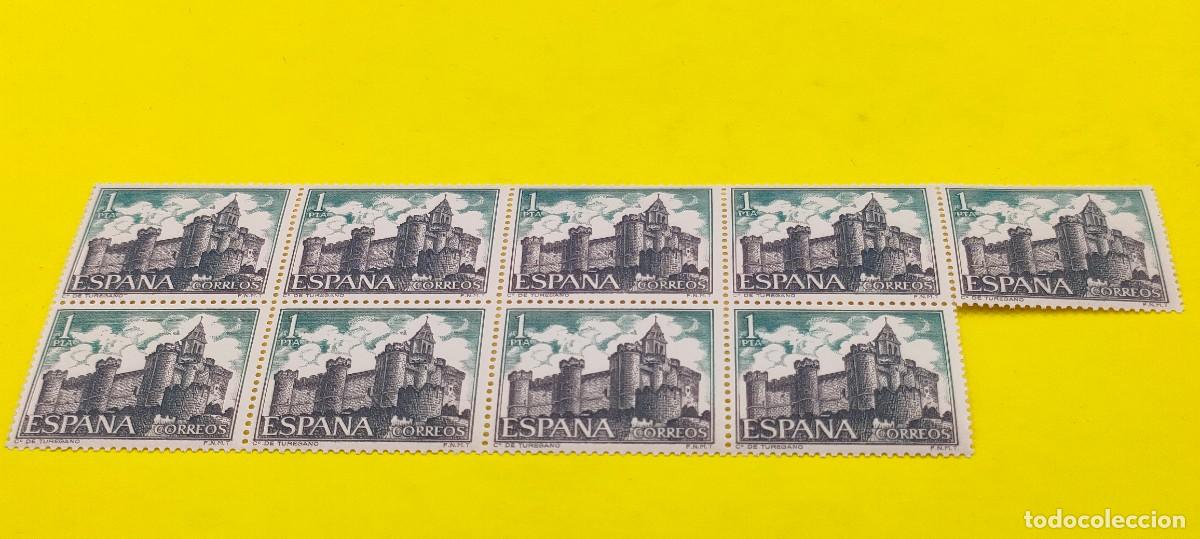 Sellos: Espa&ntilde;a 1969. Edifil 1927. Castillos de Espa&ntilde;a. Tur&eacute;gano (Segovia). Nuevos. Bloque de 9
