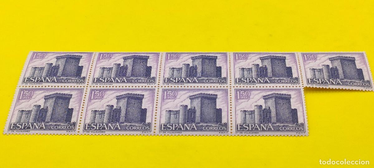 Sellos: Espa&ntilde;a 1969. Edifil 1928. Castillos de Espa&ntilde;a. Villalonso (Zamora). Nuevos. Bloque de 9