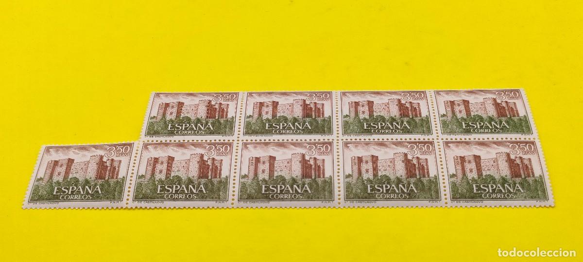 Sellos: Espa&ntilde;a 1969. Edifil 1930. Castillos de Espa&ntilde;a. Castilnovo (Segovia). Nuevos. Bloque de 9