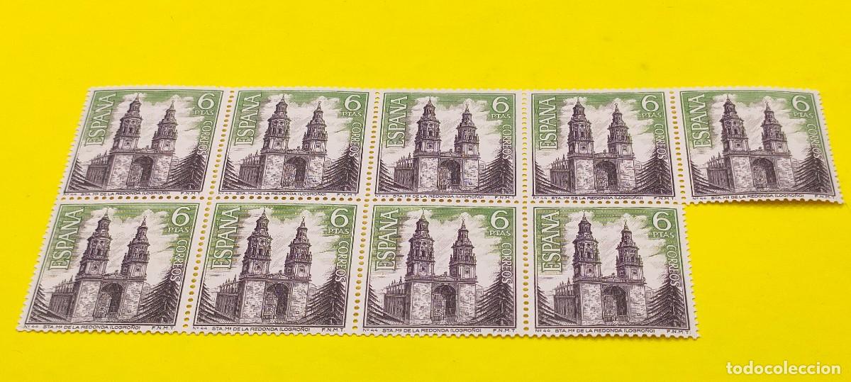 Sellos: Espa&ntilde;a 1969. Edifil 1938. Serie tur&iacute;stica. Iglesia Sta. M&ordf; la Redonda (Logro&ntilde;o). Nuevos. Bloque de 9
