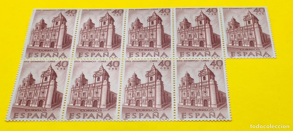 Sellos: Espa&ntilde;a 1969. Edifil 1939. Forjadores de Am&eacute;rica. Convento de Santo Domingo. Nuevos. Bloque de 9