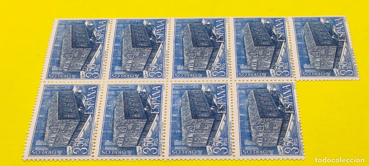 Sellos: Espa&ntilde;a 1969. Edifil 1947. Monasterio de las Huelgas. Sepulcros Alfonso VIII... Nuevos. Bloque de 9