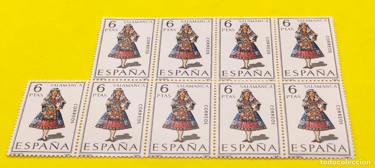 Sellos: Espa&ntilde;a 1970. Edifil 1952. Trajes t&iacute;picos espa&ntilde;oles. Salamanca. Nuevos. Bloque de 9