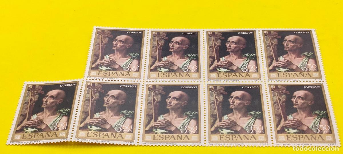 Sellos: Espa&ntilde;a 1970. Edifil 1968. D&iacute;a del Sello. Luis de Morales. San Jer&oacute;nimo. Nuevos. Bloque de 9