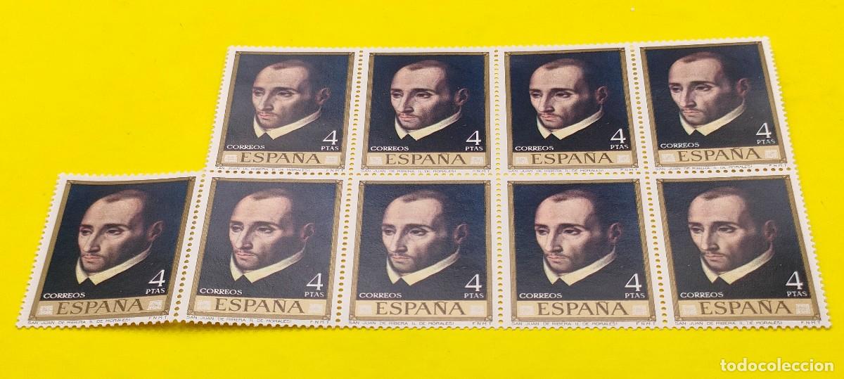 Sellos: Espa&ntilde;a 1970. Edifil 1969. D&iacute;a del Sello. Luis de Morales. San Juan de Ribera. Nuevos. Bloque de 9