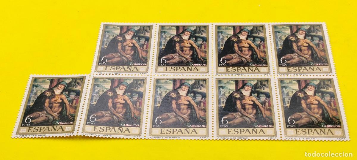 Sellos: Espa&ntilde;a 1970. Edifil 1971. D&iacute;a del Sello. Luis de Morales. La Piedad. Nuevos. Bloque de 9