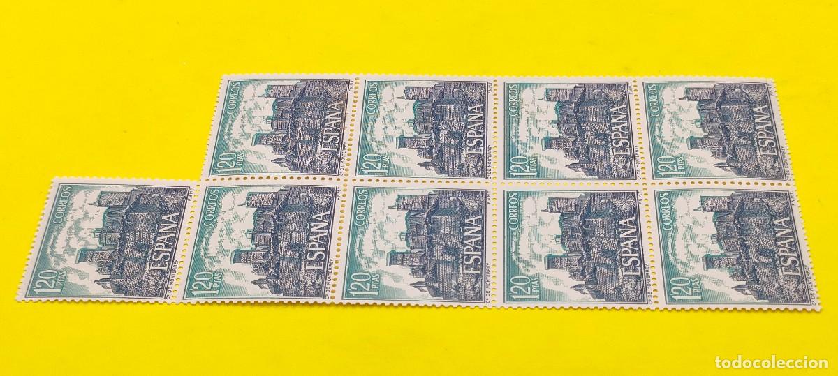 Sellos: Espa&ntilde;a 1970. Edifil 1978. Castillos de Espa&ntilde;a. Monterrey, Ver&iacute;n (Orense). Nuevos. Bloque de 9