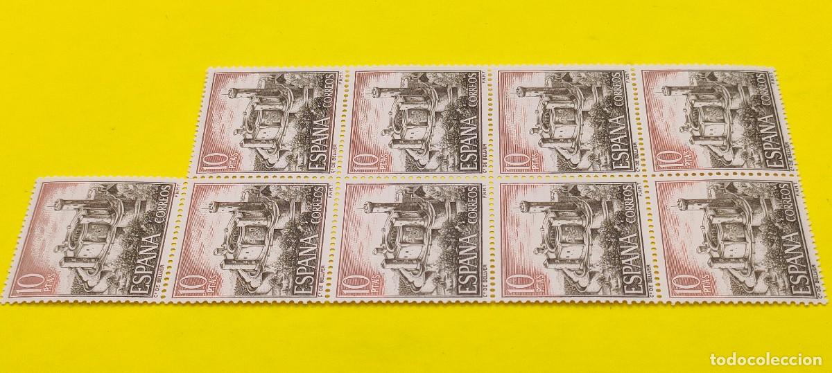 Sellos: Espa&ntilde;a 1970. Edifil 1981. Castillos de Espa&ntilde;a. Bellver (Mallorca). Nuevos. Bloque de 9