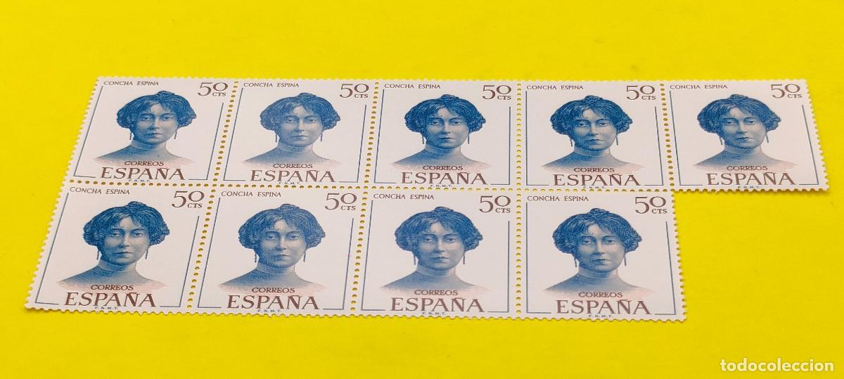 Sellos: Espa&ntilde;a 1970. Edifil 1990. Literatos espa&ntilde;oles. Concha Espina. Nuevos. Bloque de 9