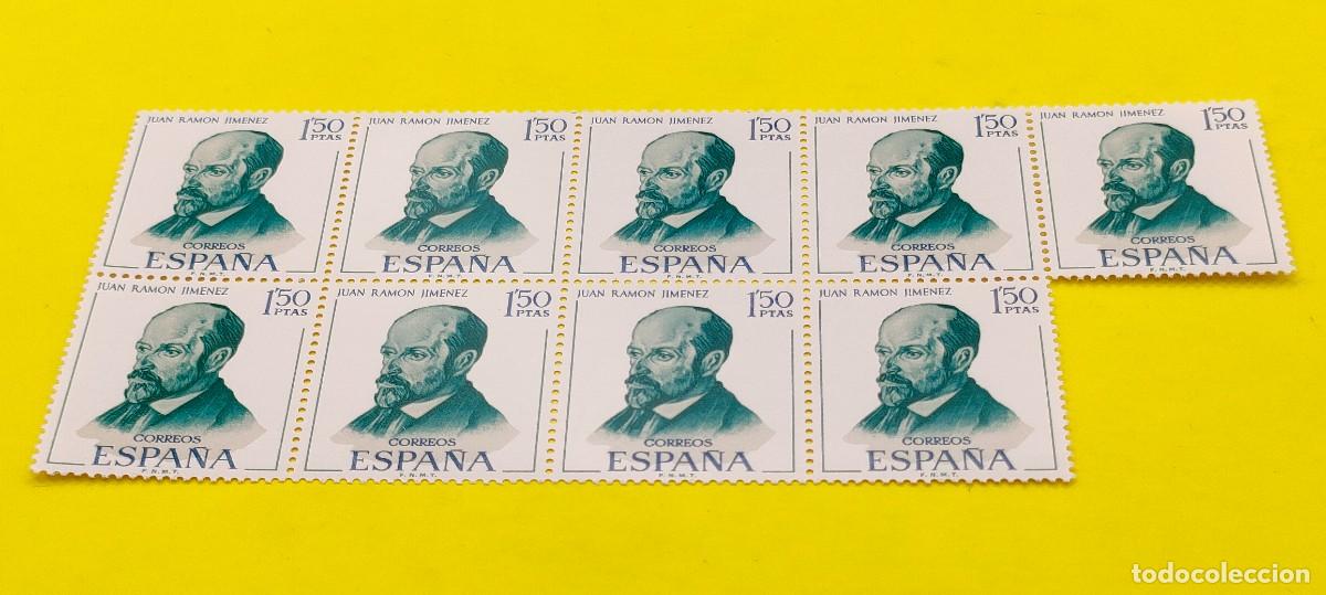 Sellos: Espa&ntilde;a 1970. Edifil 1992. Literatos espa&ntilde;oles. Juan Ram&oacute;n Jim&eacute;nez. Nuevos. Bloque de 9