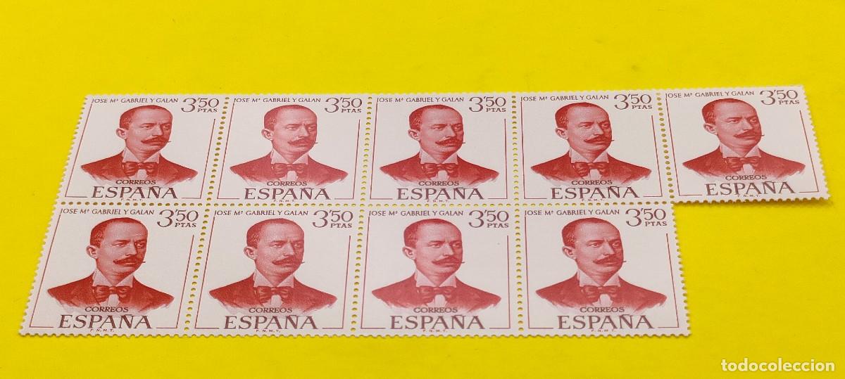 Selos: Espa&ntilde;a 1970. Edifil 1995. Literatos espa&ntilde;oles. Jos&eacute; Mar&iacute;a Gabriel y Gal&aacute;n. Nuevos. Bloque de 9