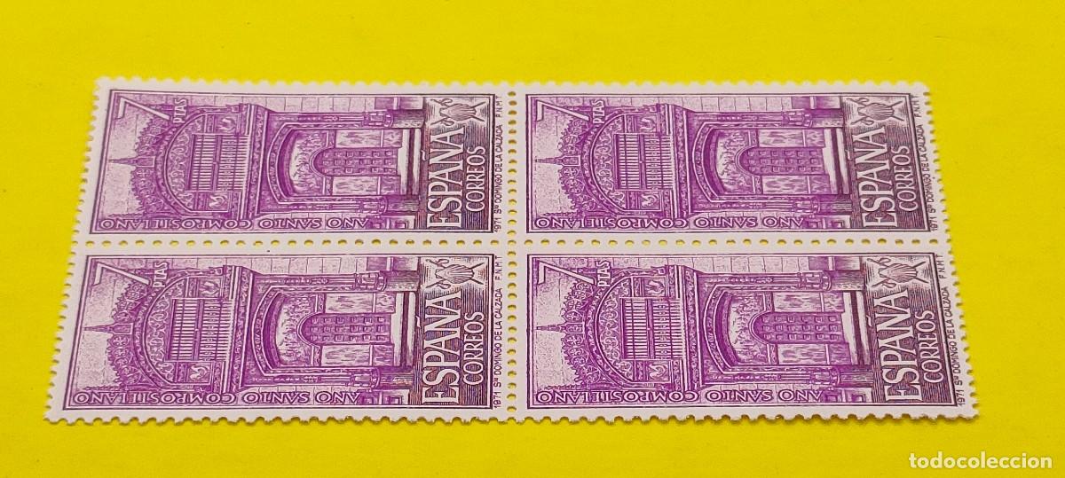 Sellos: Espa&ntilde;a 1971. Edifil 2049. A&ntilde;o Santo Compostelano. S. Domingo de la Calzada. Nuevos. Bloque de 4