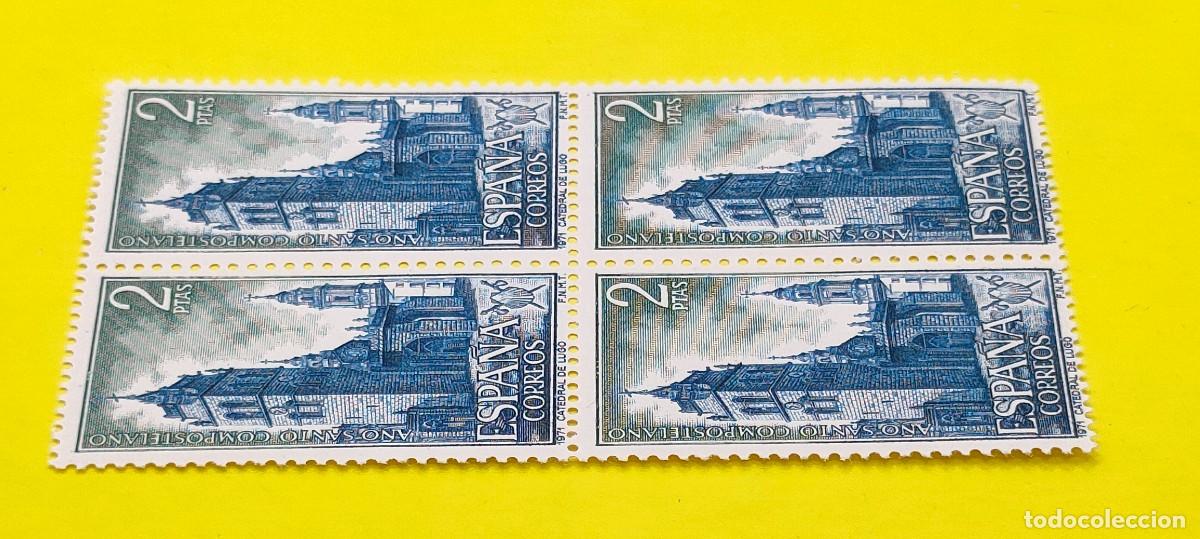 Sellos: Espa&ntilde;a 1971. Edifil 2065. A&ntilde;o Santo Compostelano. Catedral de Lugo. Nuevos. Bloque de 4