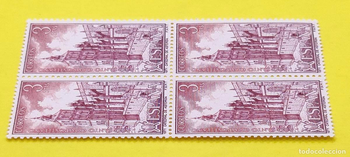 Sellos: Espa&ntilde;a 1971. Edifil 2067. A&ntilde;o Santo Compostelano. Catedral de Astorga. Nuevos. Bloque de 4