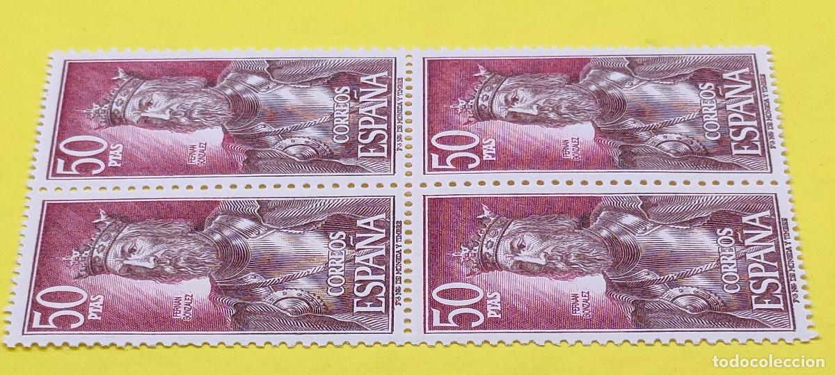 Sellos: Espa&ntilde;a 1972. Edifil 2073. Personajes espa&ntilde;oles. Conde Fern&aacute;n Gonz&aacute;lez . Nuevos. Bloque de 4