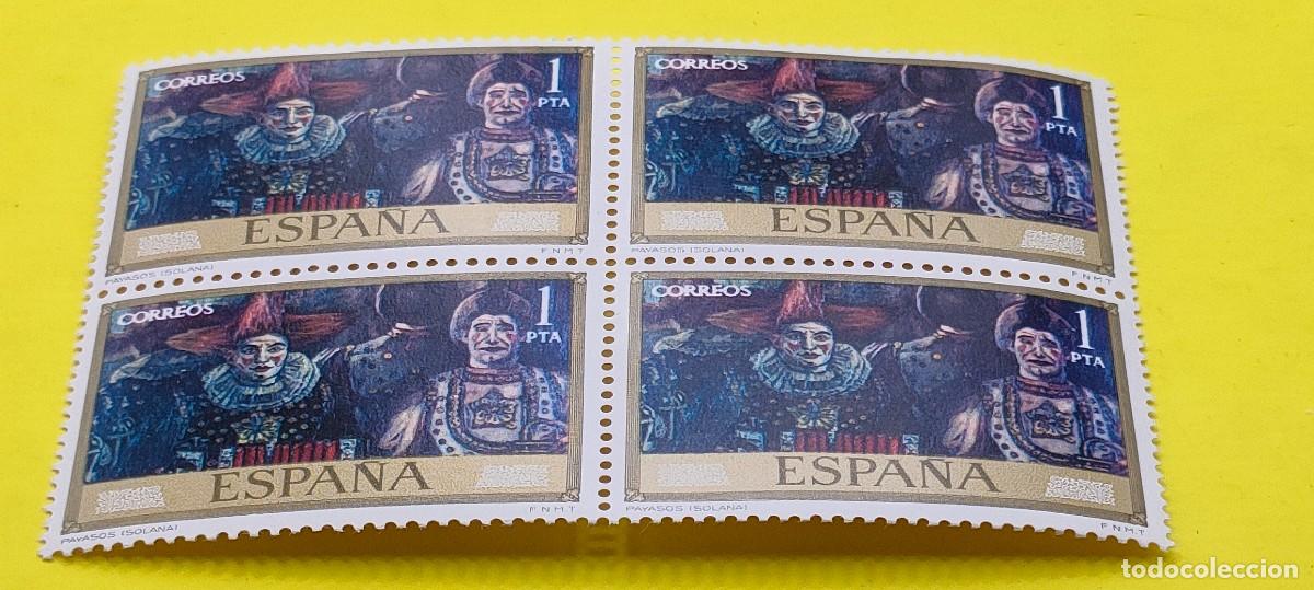 Sellos: Espa&ntilde;a 1972. Edifil 2077. Solana. Payasos. Nuevos. Bloque de 4