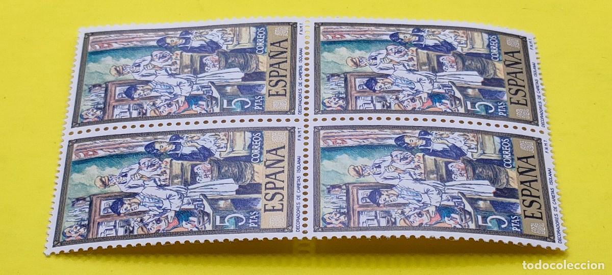 Sellos: Espa&ntilde;a 1972. Edifil 2081. Solana. Decoradores de caretas. Nuevos. Bloque de 4