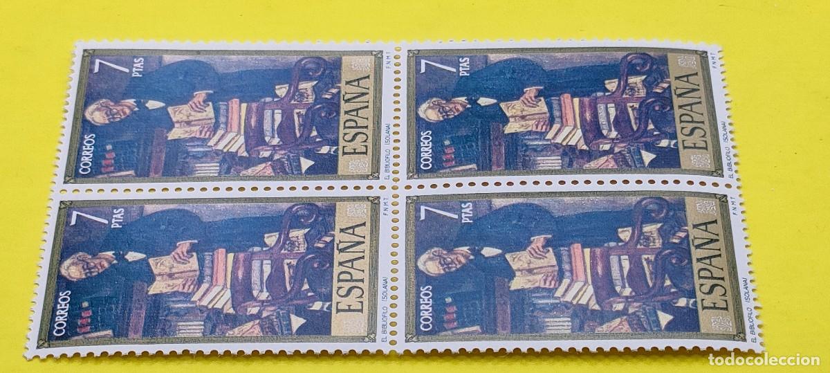 Sellos: Espa&ntilde;a 1972. Edifil 2082. Solana. El bibli&oacute;filo. Nuevos. Bloque de 4