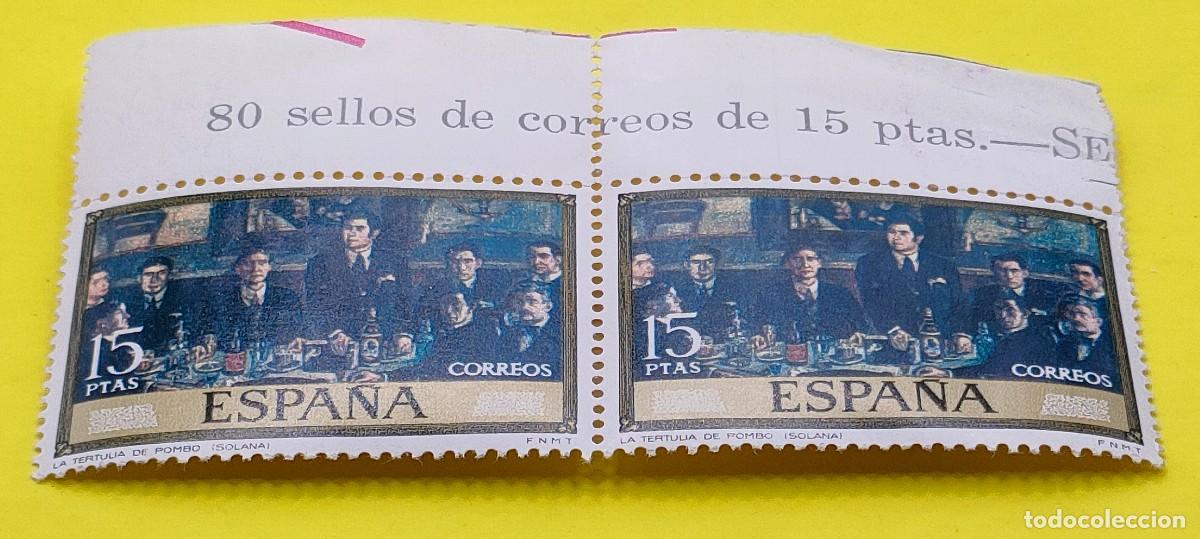 Sellos: Espa&ntilde;a 1972. Edifil 2084. Solana. La tertulia de Pombo. Nuevos. Bloque de 2