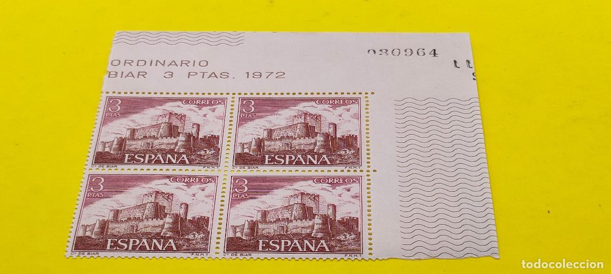 Sellos: Espa&ntilde;a 1972. Edifil 2095. Castillos de Espa&ntilde;a. Biar (Alicante). Nuevos. Bloque de 4