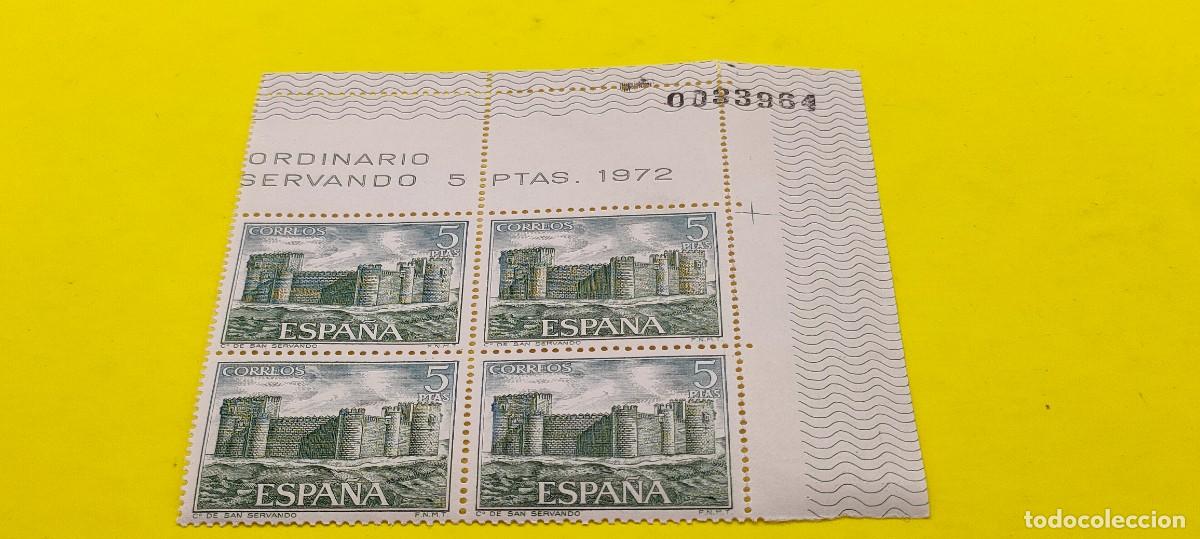 Sellos: Espa&ntilde;a 1972. Edifil 2096. Castillos de Espa&ntilde;a. San Servando (Toledo). Nuevos. Bloque de 4