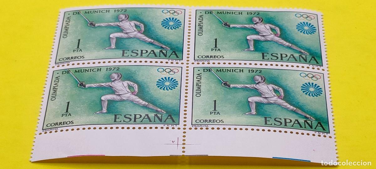 Sellos: Espa&ntilde;a 1972. Edifil 2098. XX Juegos Ol&iacute;mpicos en Munich. Esgrima. Nuevos. Bloque de 4