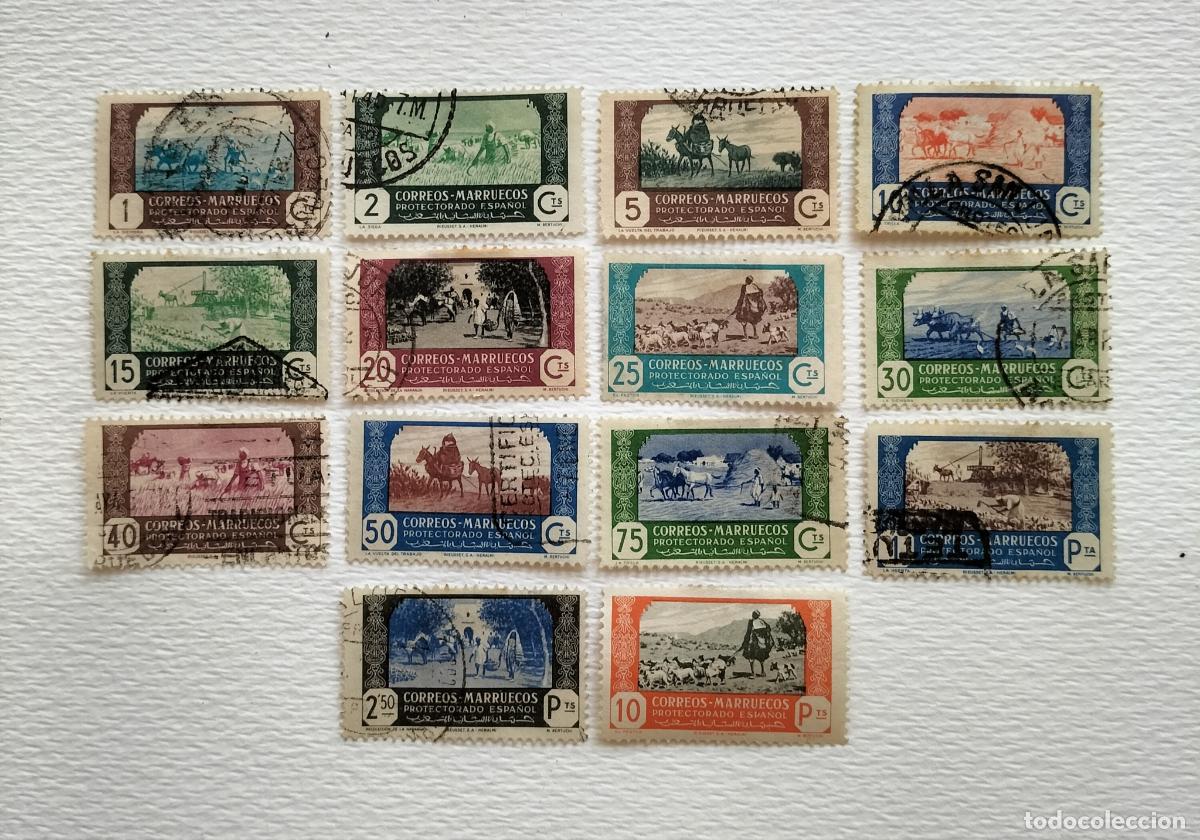 Sellos: SELLO ESPA&Ntilde;A (MARRUECOS) COLECCI&Oacute;N COMPLETA (14 VALORES) - EDIFIL 246 al 259.