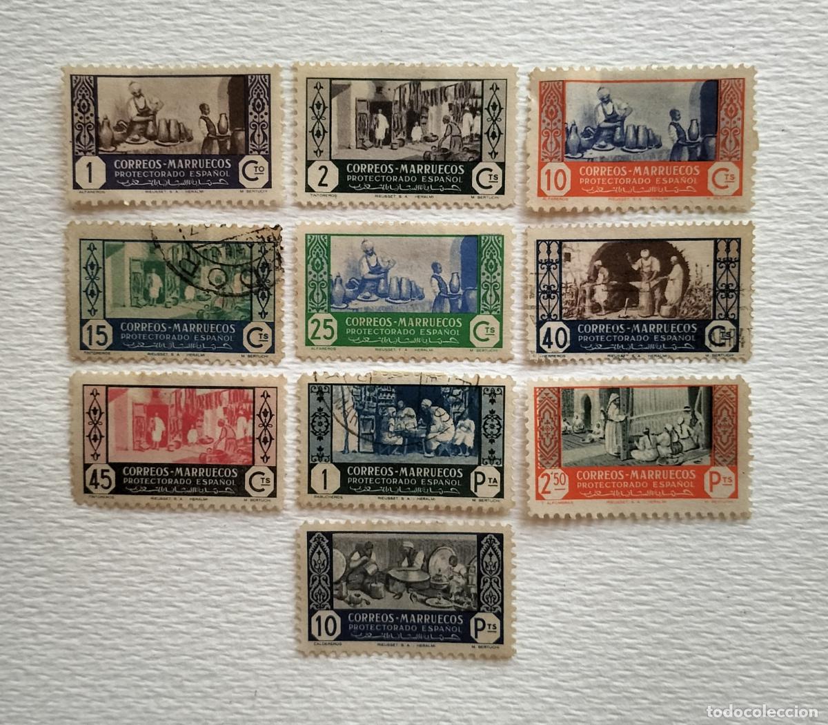 Sellos: SELLO ESPA&Ntilde;A (MARRUECOS) COLECCI&Oacute;N COMPLETA (10 VALORES) - EDIFIL 260 al 269.
